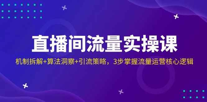 （14122期）直播间流量实操课：机制拆解+算法洞察+引流策略，3步掌握流量运营核心逻辑9-enhui99
