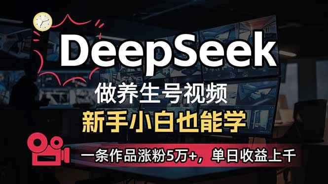 （14199期）小白用DeepSeek做养生号，一条作品涨粉5万+，单日收益上千9-enhui99