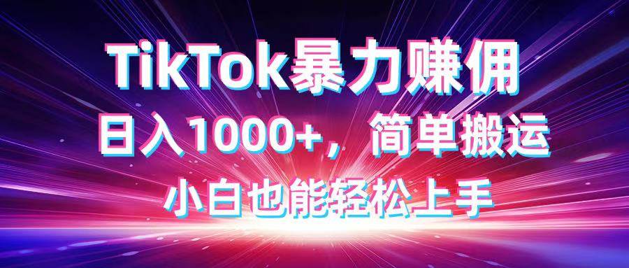 （14402期）TikTok搬运暴力赚佣，日入1000+，简单搬运，小白也能轻松上手9-enhui99