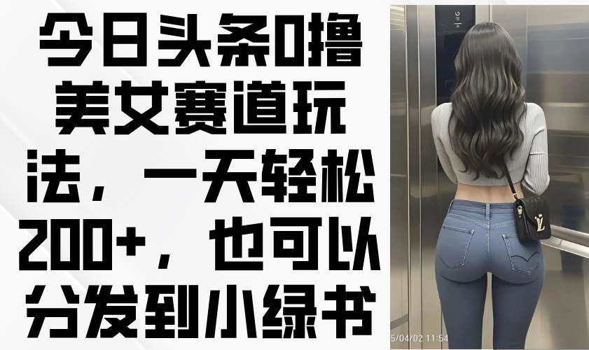 图片[1]9-（14393期）今日头条0撸美女赛道玩法，一天轻松200+，也可以分发到小绿书9-enhui99