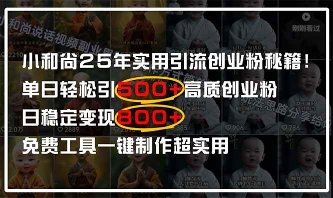 图片[1]9-（14436期）小和尚2025年实用引流秘籍！单日轻松引500+高质量创业粉，日变现800+，…9-enhui99