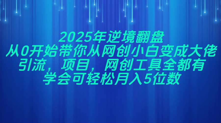 （14473期）2025年逆境翻盘，从0开始带你从网创小白变成大佬，引流，项目，网创工…9-enhui99