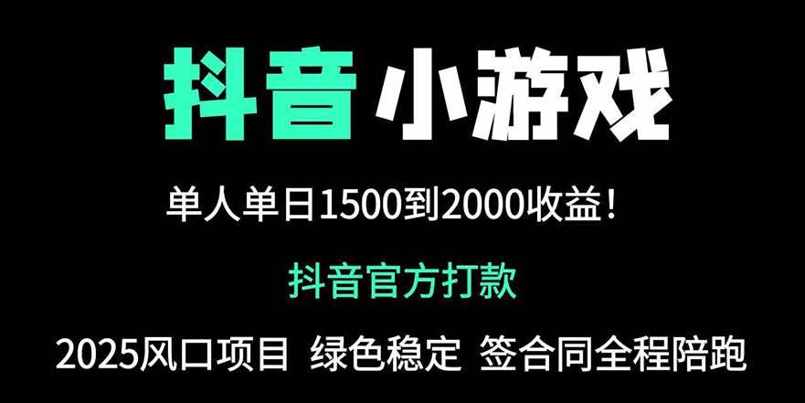 （14527期）抖音官方小游戏2025全网最新玩法，暴利赚钱项目，单机日入2000+，绝不…9-enhui99