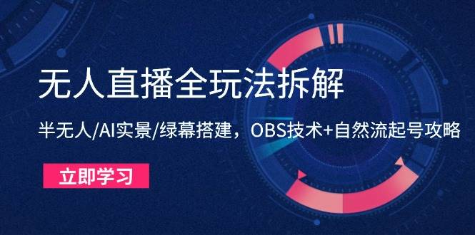 （14684期）无人直播全玩法拆解：半无人/AI实景/绿幕搭建，OBS技术+自然流起号攻略9-enhui99