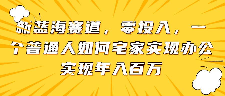 （14700期）新蓝海赛道，零投入，一个普通人如何宅家办公实现年入百万9-enhui99