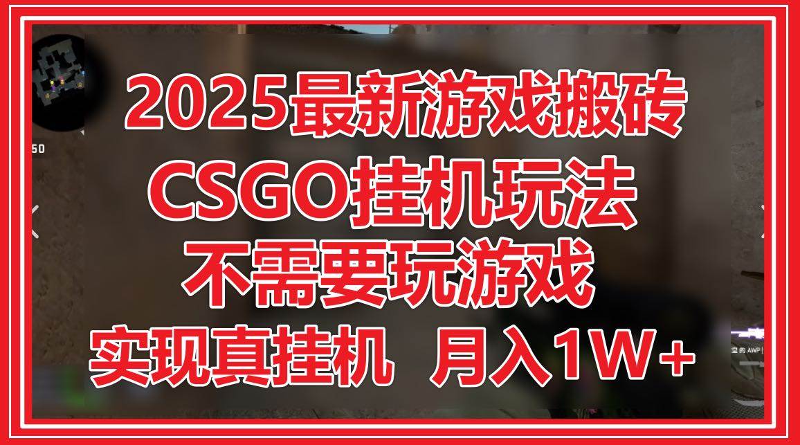 （14743期）2025最新游戏搬砖，CSGO挂机，不需要玩游戏，实现真挂机，月入1W+9-enhui99