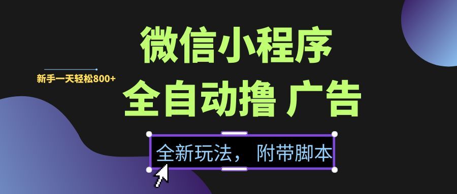 （15134期）微信小程序挂机撸广告，全新玩法，新手一天轻松800+【附带脚本】9-enhui99