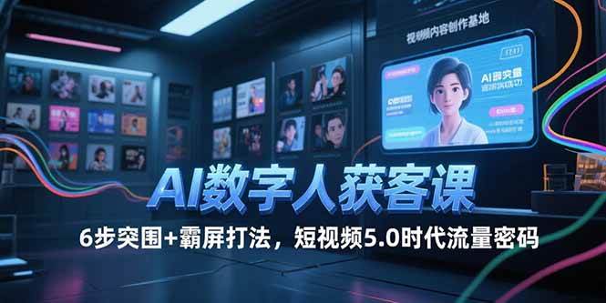 图片[1]9-（15247期）AI数字人获客课，6步突围+霸屏打法，短视频5.0时代流量密码9-enhui99