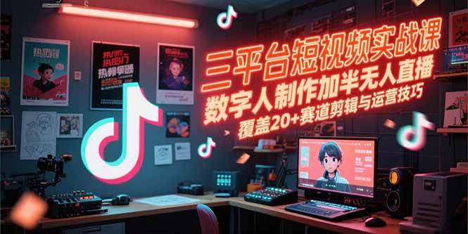 图片[1]9-（15265期）三平台短视频实战课，数字人制作加半无人直播，覆盖20+赛道剪辑与运营技巧9-enhui99