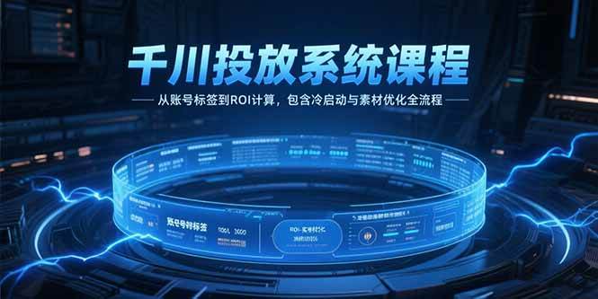 图片[1]9-（15263期）千川投放系统课程，从账号标签到ROI计算，包含冷启动与素材优化全流程9-enhui99