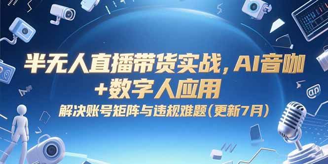 （15280期）半无人直播带货实战，AI音咖+数字人应用 解决账号矩阵与违规难题(更新7月)9-enhui99