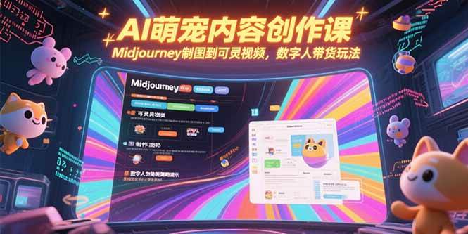 图片[1]9-（15311期）AI萌宠内容创作课，Midjourney制图到可灵视频，数字人带货玩法9-enhui99