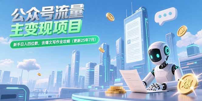 （15412期）公众号流量主变现项目，新手日入四位数，含爆文写作全攻略(更新25年7月)9-enhui99
