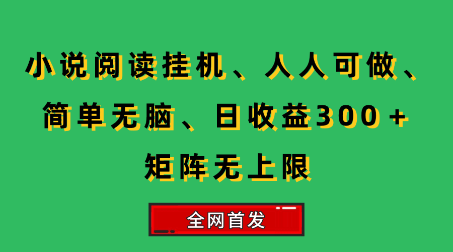 （15413期）小说挂机阅读，人人可做，简单无脑，一天收益300＋矩阵无限上9-enhui99