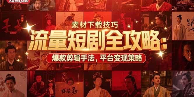 （15431期）流量短剧全攻略：素材下载技巧，爆款剪辑手法，平台变现策略9-enhui99