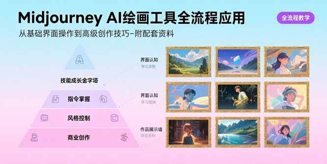 （15628期）Midjourney AI绘画工具全流程应用，从基础界面操作到高级创作-附配套资料9-enhui99