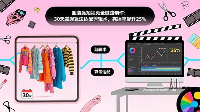 (15655期)服装类短视频全链路制作:30天掌握算法适配剪辑术,完播率提升25%9-enhui99