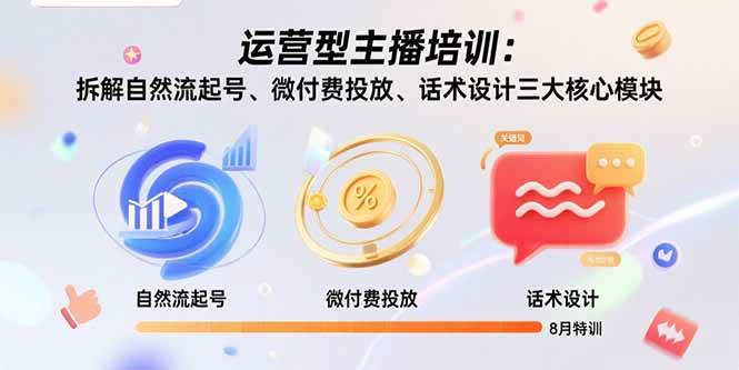 (15654期)运营型主播培训:拆解自然流起号、微付费投放、话术设计三大核心模块-8月9-enhui99