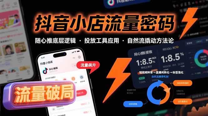 （15680期）抖音小店流量密码，随心推底层逻辑，投放工具应用，自然流撬动核心方法论9-enhui99