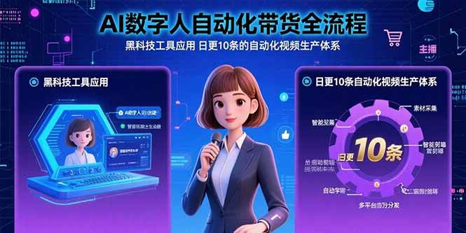 （15699期）AI数字人自动化带货全流程：黑科技工具应用 日更10条的自动化视频生产体系9-enhui99