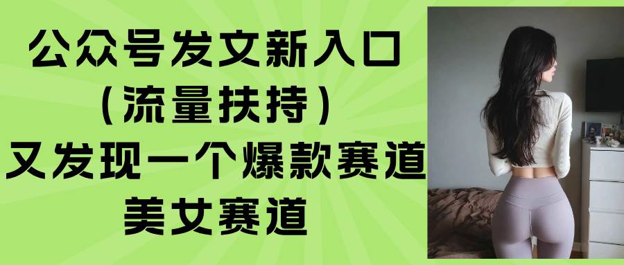 （15781期）公众号发文新入口（流量扶持），又发现一个爆款赛道：美女赛道9-enhui99