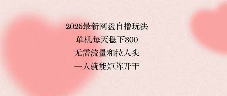 （15831期）2025最新网盘自撸玩法，单机每天稳下3张，无需流量和拉人头，一个人就…9-enhui99