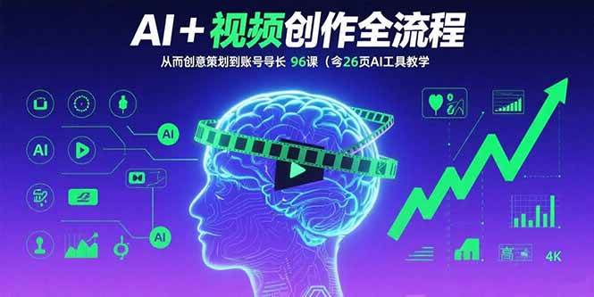 （15869期）AI+短视频创作全流程：从创意策划到账号增长，96节课(含26项AI工具教学)9-enhui99
