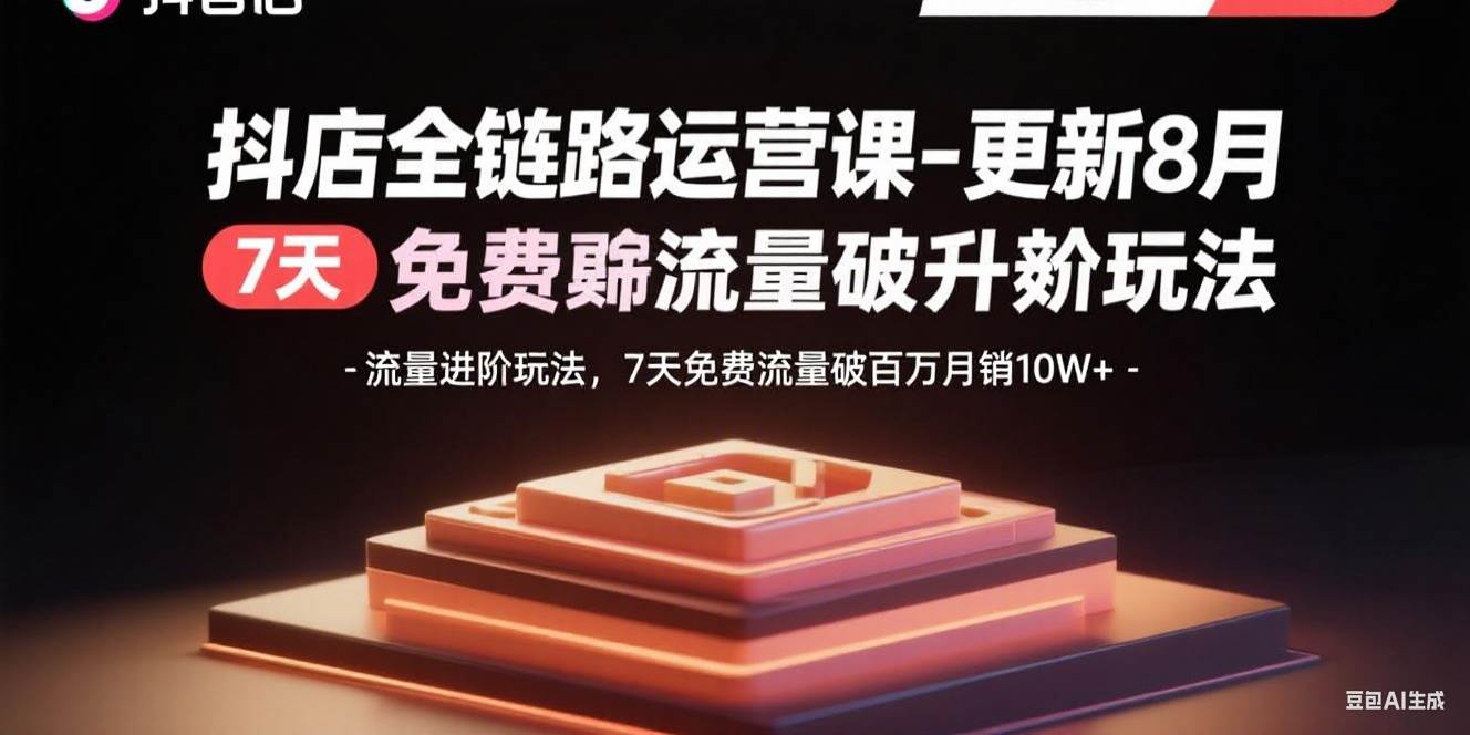 图片[1]9-（15918期）抖店全链路运营课-更新8月：流量进阶玩法，7天免费流量破百万月销10W+9-enhui99