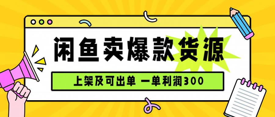 （15977期）闲鱼卖爆款货源，每天利润1000，上架即出单9-enhui99