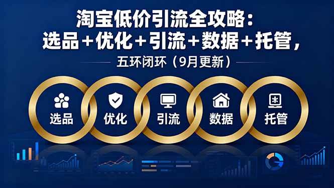 （16009期）淘宝低价引流全攻略：选品＋优化＋引流＋数据＋托管，五环闭环（9月更新）9-enhui99