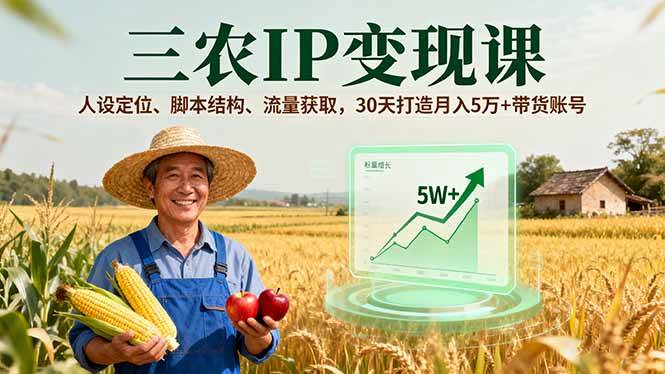 图片[1]9-（16044期）三农IP变现课，人设定位、脚本结构、流量获取，30天打造月入5万+带货账号9-enhui99