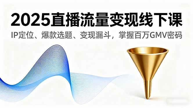 （16062期）2025直播流量变现线下课，IP定位、爆款选题、变现漏斗，掌握百万GMV密码9-enhui99