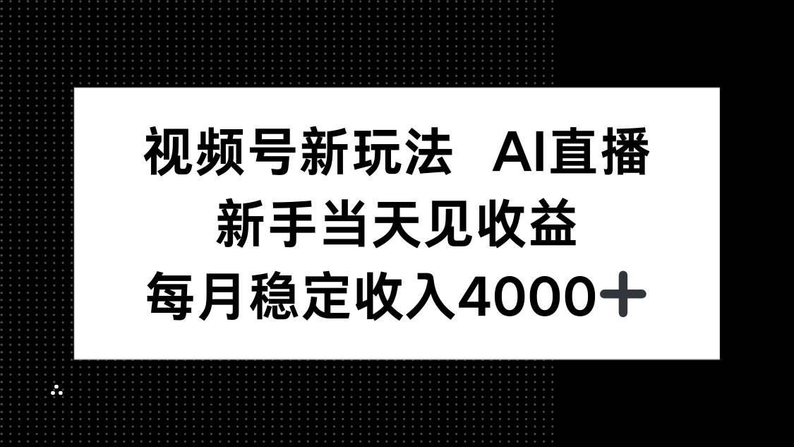 图片[1]9-（16080期）视频号新玩法AI直播，新手小白当天见收益，月入4000+9-enhui99