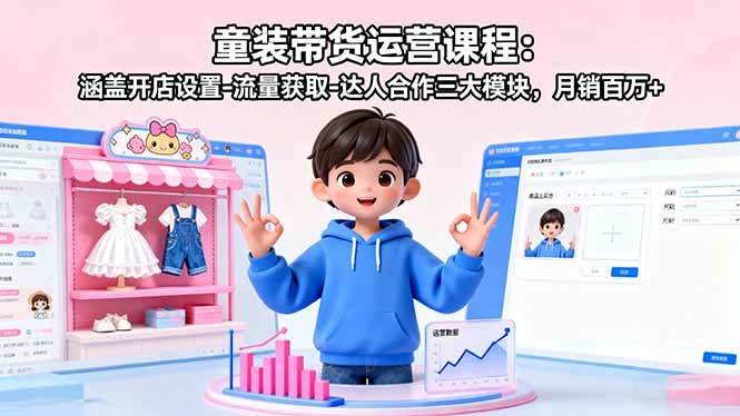 （16081期）童装带货运营课程：涵盖开店设置-流量获取-达人合作三大模块，月销百万+9-enhui99