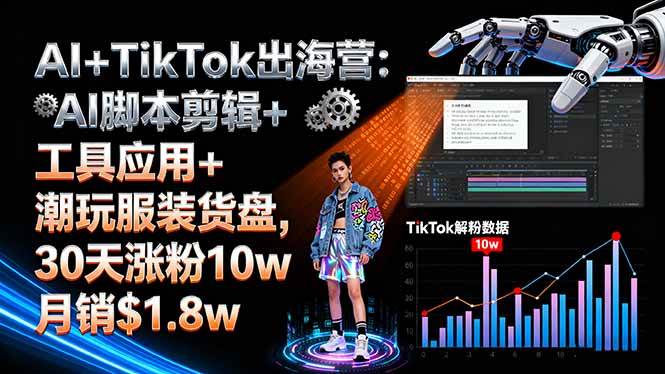（16108期）AI+TikTok出海营:AI脚本剪辑+工具应用+潮玩服装货盘,30天涨粉10w月销$1.8w9-enhui99