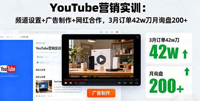 图片[1]9-（16107期）YouTube营销实训：频道设置+广告制作+网红合作，3月订单42w刀月询盘200+9-enhui99