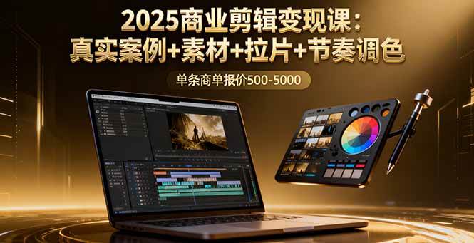 （16130期）2025商业剪辑变现课：真实案例+素材+拉片+节奏调色，单条商单报价500-50009-enhui99
