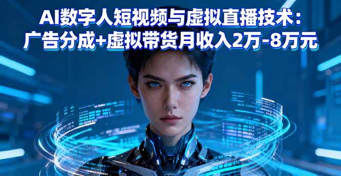 （16148期）AI数字人短视频与虚拟直播技术：广告分成+虚拟带货月收入2万-8万元9-enhui99