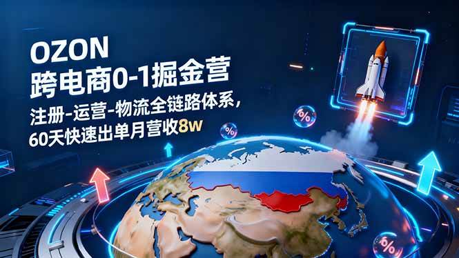 （16277期）OZON跨境电商0-1掘金营：注册-运营-物流全链路体系，60天快速出单月营收8w9-enhui99