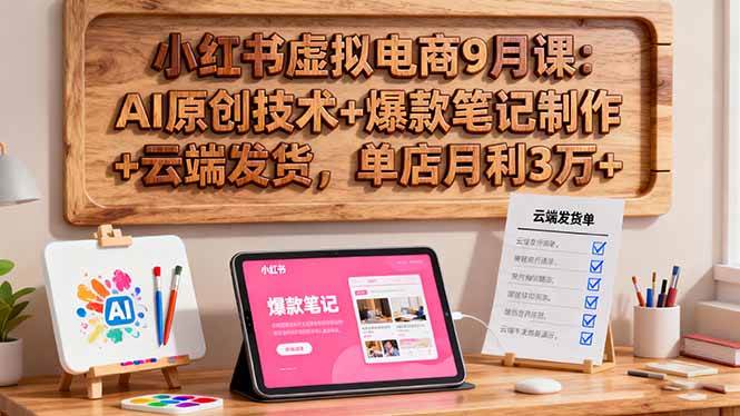 （16287期）小红书虚拟电商9月课：AI原创技术+爆款笔记制作+云端发货，单店月利3万+9-enhui99