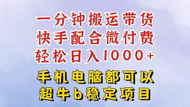 图片[1]9-（16285期）快手黑科技一分钟搬运带货，一刀不剪过原创，微付费投流玩法，轻松日入…9-enhui99