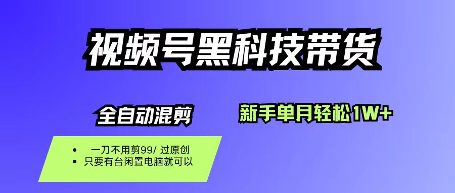 （16321期）视频号黑科技短视频带货，新手也能单月到手1W+，一刀不用剪，零投资9-enhui99