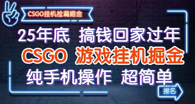 图片[1]9-（16343期）25年底搞钱回家过年，CSGO游戏挂机掘金，纯手机操作超简单9-enhui99