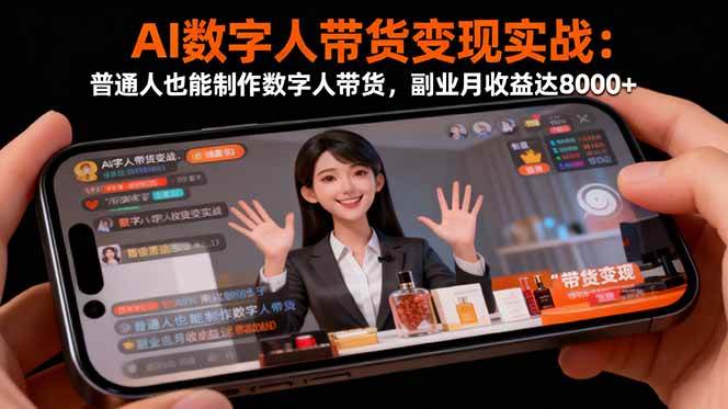 图片[1]9-（16377期）AI数字人带货变现实战：普通人也能制作数字人带货，副业月收益达8000+9-enhui99
