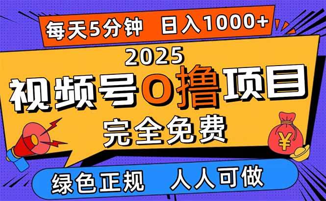 图片[1]9-（16388期）2025视频号0撸项目，5分钟一个号，日入1000+，人人可做9-enhui99