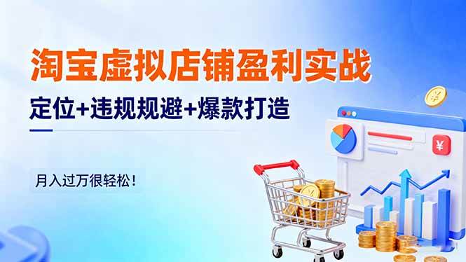 图片[1]9-（16387期）淘宝虚拟店铺盈利实战：定位+违规规避+爆款打造，月入过万很轻松！9-enhui99