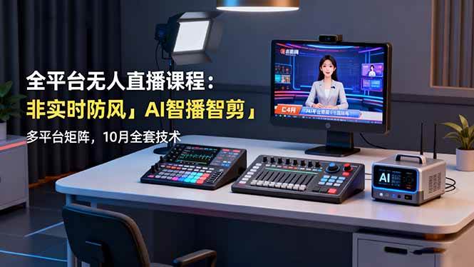 （16414期）全平台无人直播课程：非实时防风＋AI智播智剪＋多平台矩阵，10月全套技术9-enhui99