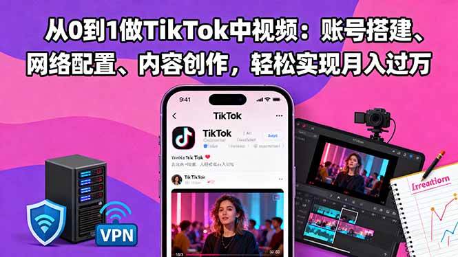 图片[1]9-（16461期）从0到1做TikTok中视频：账号搭建、网络配置、内容创作，轻松实现月入过万9-enhui99