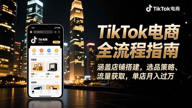 （16524期）TikTok电商全流程指南，涵盖店铺搭建、选品策略、流量获取，单店月入过万9-enhui99