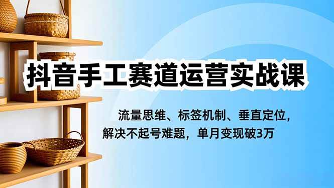 图片[1]9-（16667期）抖音手工赛道运营实战课，流量思维、标签机制、垂直定位，解决不起号难题，单月变现破3万9-enhui99